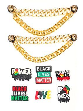 BLACK LIVES MATTER SHOE CHARM COLLECTION (Pack of 8) Fits Shoelaces and Clogs